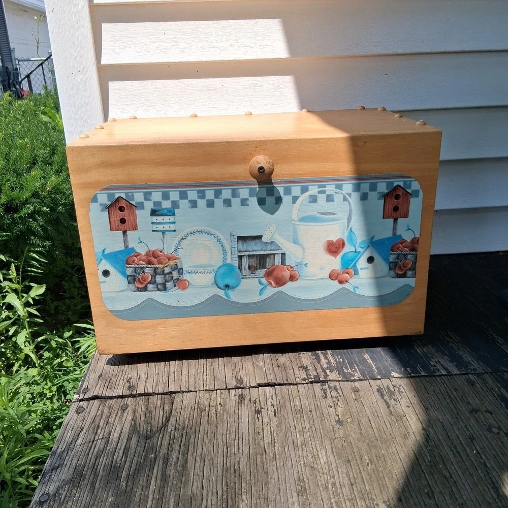 Vintage 90s Cottagecore Country Bread Box Butter Mom Unique!